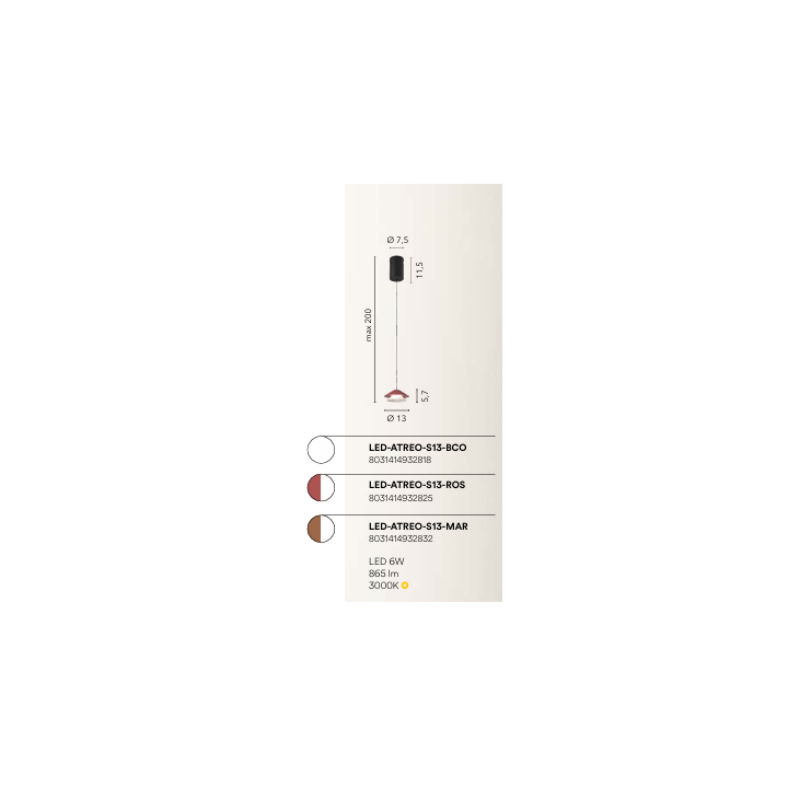 Iluminação de teto modelo Atreo